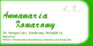 annamaria komaromy business card